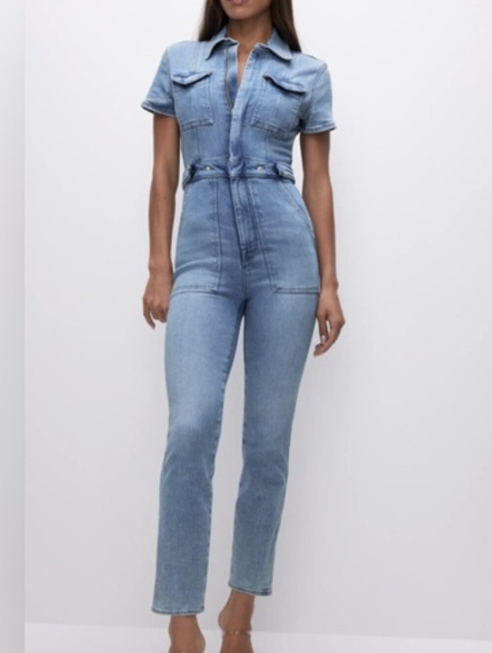 Good American Light Blue Denim Jumpsuit Overalls